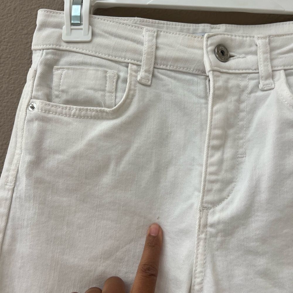 Zara High Waist Raw Hem Straight Leg - Picture 4 of 10